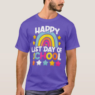 Camiseta Feliz Último Día de Escuela Maestro Estudiante Gra