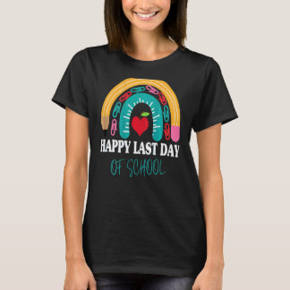 Camiseta Feliz último día de escuela maestro estudiante gra