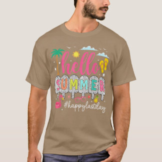 Camiseta Feliz último día de escuela maestro niños hola ver