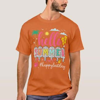 Camiseta Feliz último día de escuela maestro niños hola ver