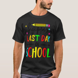 Camiseta Feliz último día de escuela niños maestro estudian