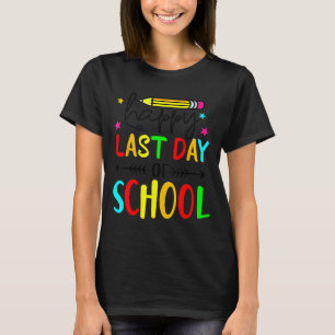 Camiseta Feliz último día de escuela niños maestro estudian