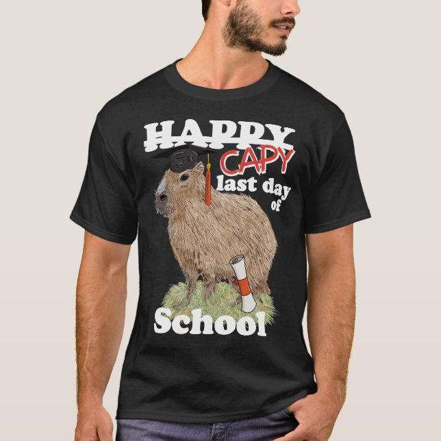 Camiseta Feliz último día de graduación de Capibara en la e (Anverso)