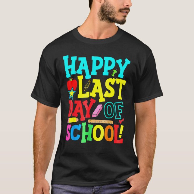 Camiseta Feliz Último Día De Graduación Escolar De Estudian (Anverso)