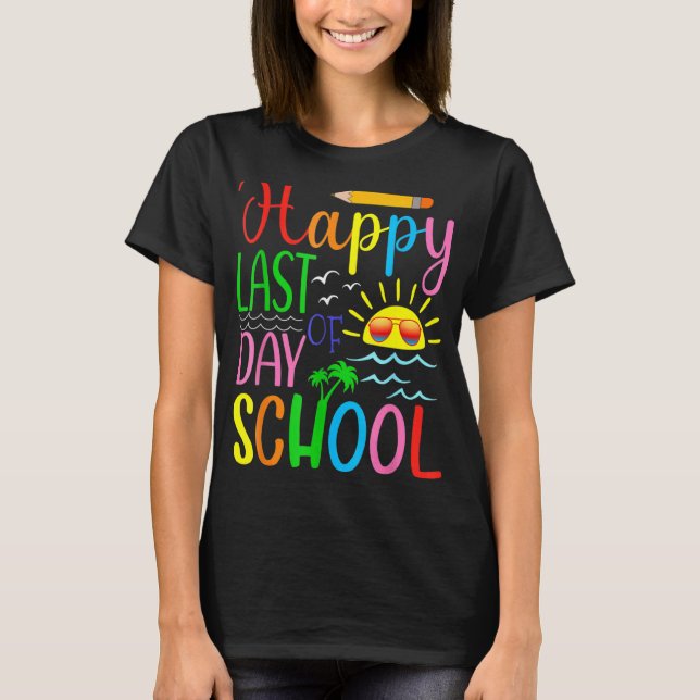 Camiseta Feliz Último Día De Graduación Escolar De Estudian (Anverso)