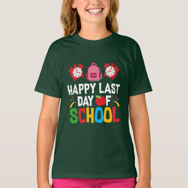 CAMISETA FELIZ ÚLTIMO DÍA DE LA ESCUELA (Anverso)