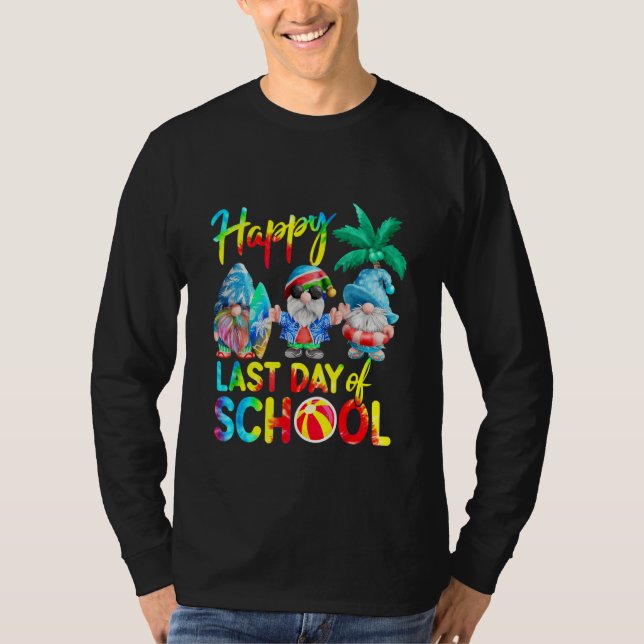 Camiseta Feliz Último Día De La Escuela Cute Gnome Tye Summ (Anverso)