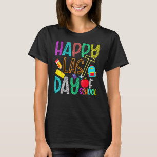 Camiseta Feliz Último Día De La Escuela Lápiz Verano Previo