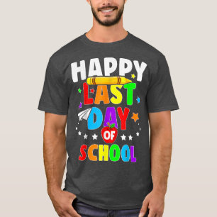 Camiseta Feliz Último Día De La Escuela Niños Chicas De App