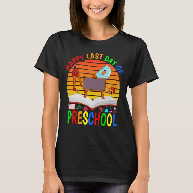 Camiseta Feliz Último Día De Maestros Y Stu De Preescolar 2 (Anverso)