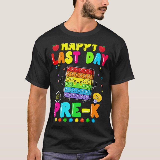 Camiseta Feliz Último Día De Prek Pop It Fidget Toy 1 (Anverso)