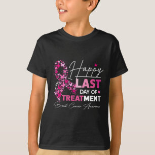 Camiseta Feliz Último Día De Tratamiento Cáncer De Mama Ros
