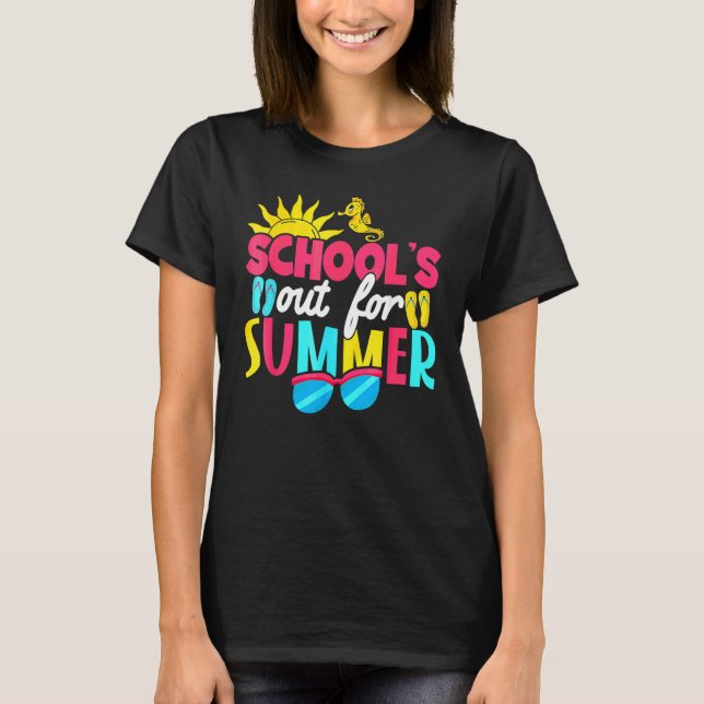 Camiseta Feliz Último Día De Vacaciones De Verano De Gafas  (Anverso)