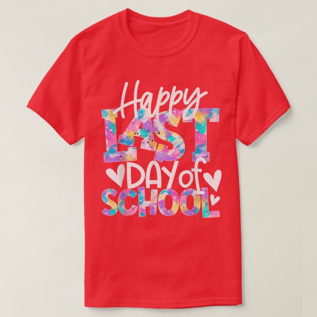 Camiseta Feliz último día escolar, estudiantes y profesoras (Diseño del anverso)