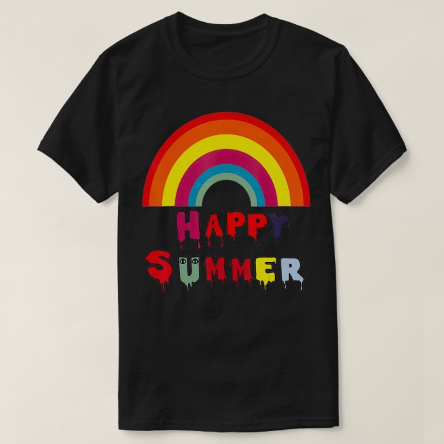 Camiseta Feliz último día escolar para profesores Rainbow H (Diseño del anverso)