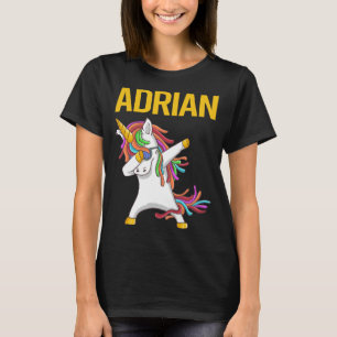Camiseta Feliz Unicornio - Nombre de Adrian