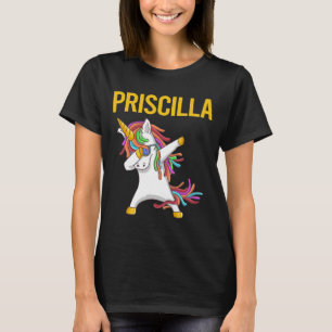 Camiseta Feliz Unicornio - Nombre de la Priscilla