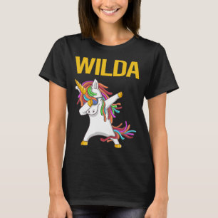 Camiseta Feliz Unicornio - Nombre de Wilda