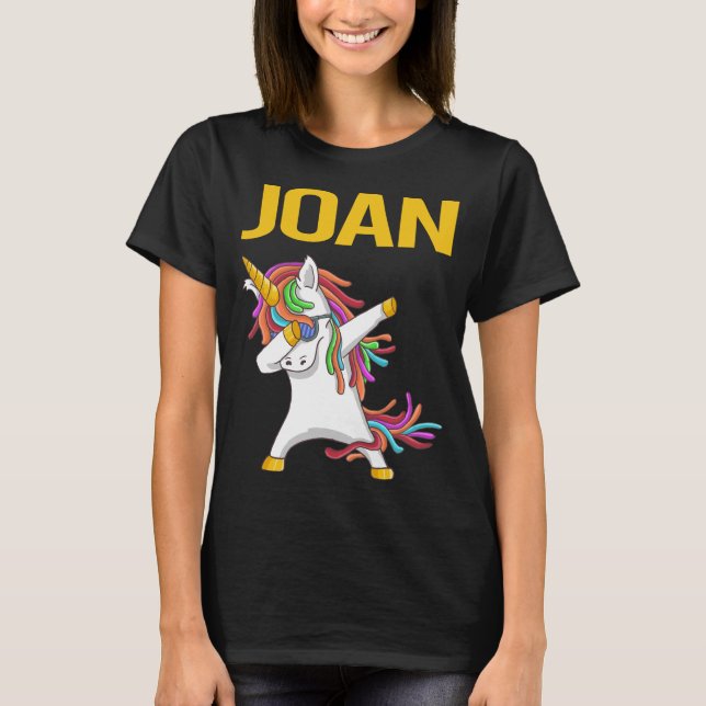 Camiseta Feliz Unicornio - Nombre Joan (Anverso)