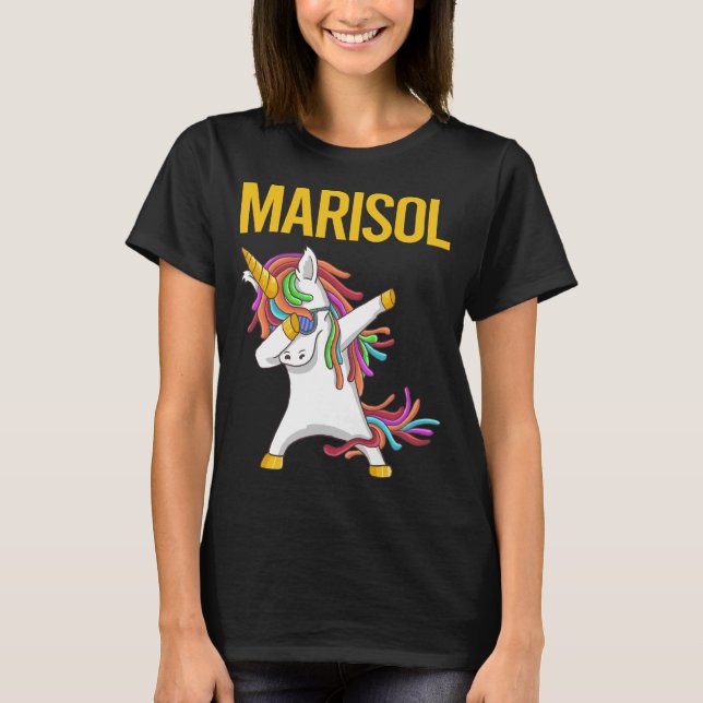 Camiseta Feliz Unicornio - Nombre Marisol (Anverso)