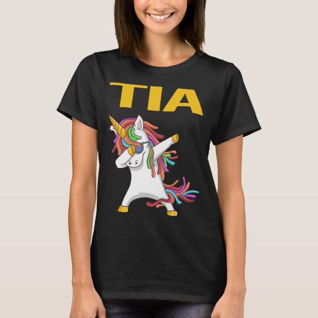 Camiseta Feliz Unicornio - Nombre Tia (Anverso)