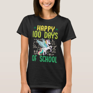 Camiseta Feliz Unicornio Pegasus De 100 Días De Escuela Mae