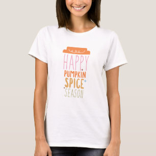 Camiseta Feliz vaso de leche de la temporada de calabaza