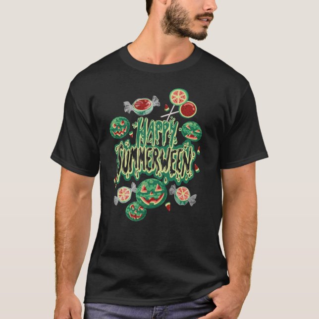 Camiseta Feliz verano entre Halloween en el verano de 733 (Anverso)