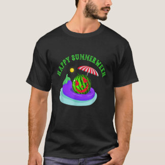 Camiseta Feliz verano esculpido sandía halloween