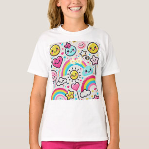 Camiseta Feliz viaje al arcoiris de Chicas de Emoji para Ha