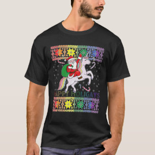 Camiseta Feliz viaje de Navidades gays Pajamas Santa Riding