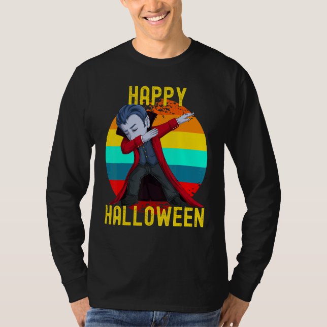 Camiseta Feliz victoria para niños Dabbing Drácula de Hallo (Anverso)