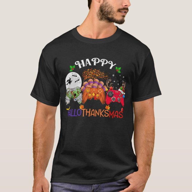 Camiseta Feliz Videojuego Hallothanksmas (Anverso)