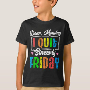 Camiseta Feliz Viernes Mujeres Profesor Escuela Meme V-