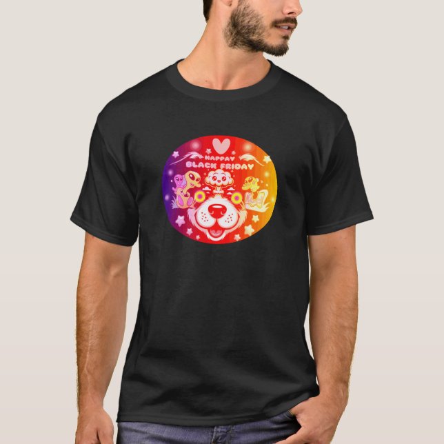 Camiseta feliz viernes negro (Anverso)