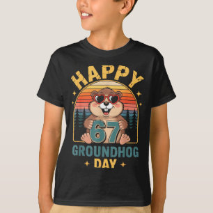 Camiseta Feliz Vintage 67 Día de la Marmota Amante de los A