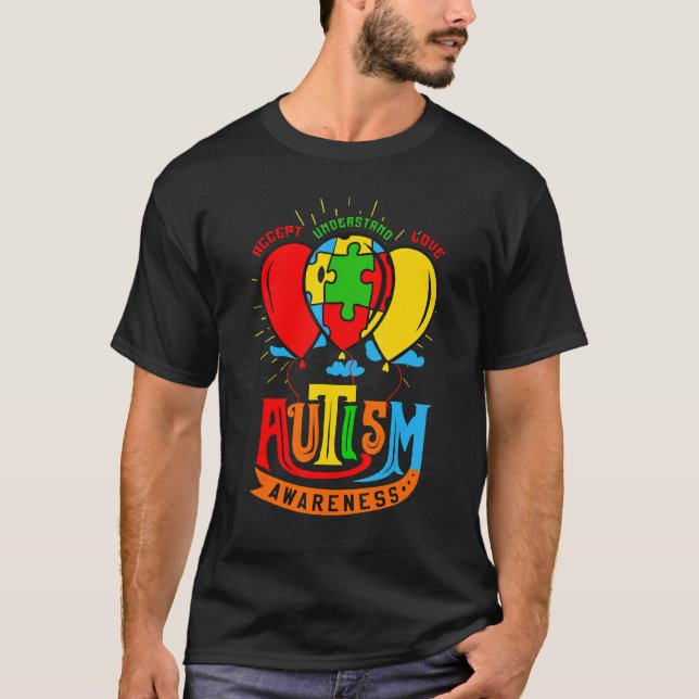 Camiseta Feliz Vivir Rompecabezas Autismo Conciencia Amor Y (Anverso)