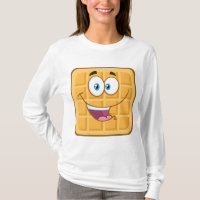 Feliz Waffle Kawaii Sonriente Desayuno Comida