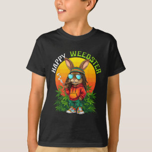Camiseta Feliz Weedster Pascua Bunny Smoed Weed Funny Hombr