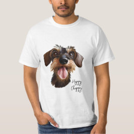Camiseta Feliz Wirehair Dachshund