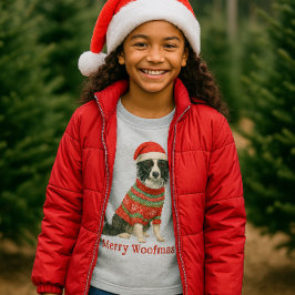 Camiseta Feliz Woofmas Border Collie Navidad