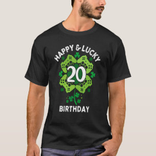 Camiseta Feliz y afortunado 20 cumpleaños Gamer Shamrock St
