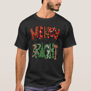 Camiseta Feliz Y Brillante Árbol De Navidad Familia De Plat