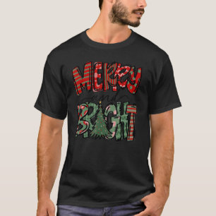 Camiseta Feliz Y Brillante Árbol De Navidad Nochebuena Muje