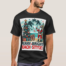 Camiseta Feliz y brillante, estilo de playa - Navidades fes