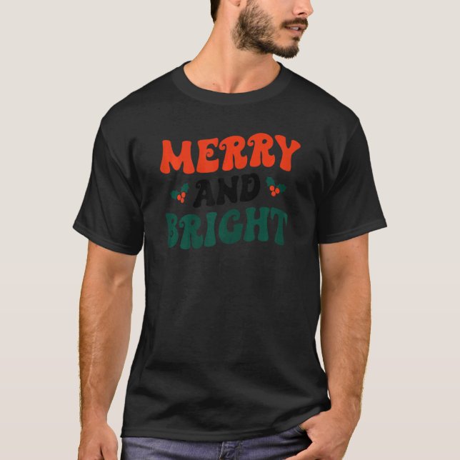 Camiseta Feliz y brillante Navidad Navidad (Anverso)
