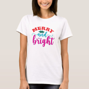 Camiseta Feliz y brillante, Navidades