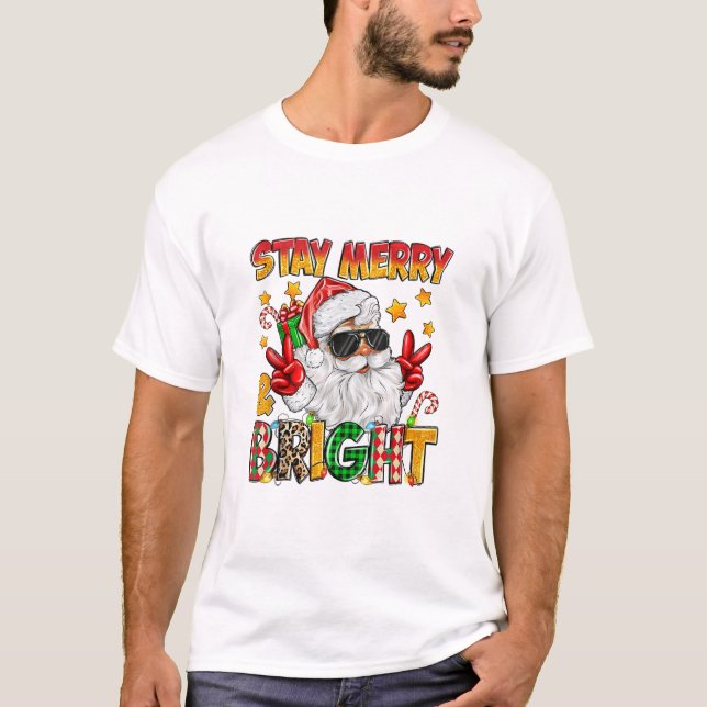 Camiseta Feliz Y Brillante Santa Claus (Anverso)
