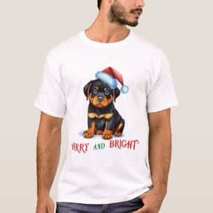 Camiseta Feliz y brillante Santa Dog