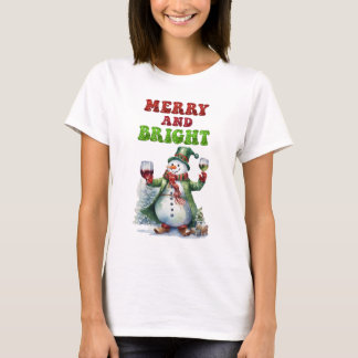 Camiseta Feliz y brillante Snowman